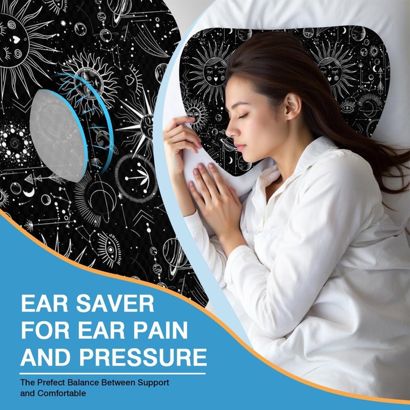 BVOKQUC Ear Piercing Pillow for Side Sleepers with Washable Cover Pillows with Holes for Ear Pain,Donut Pillow for Adults CNH Ear Pain Relief Pressure Sores Ear Pillow with Hole in Center - Image 3